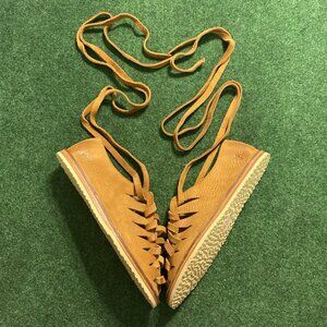 Frye Women’s Holly Nubuck Gladiator Flats US 11 Brown